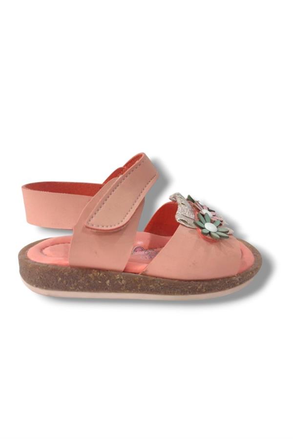 Şirinbebe 1646-20 Tek Bant Çiçekli Kız Çocuk Sandalet 21-25