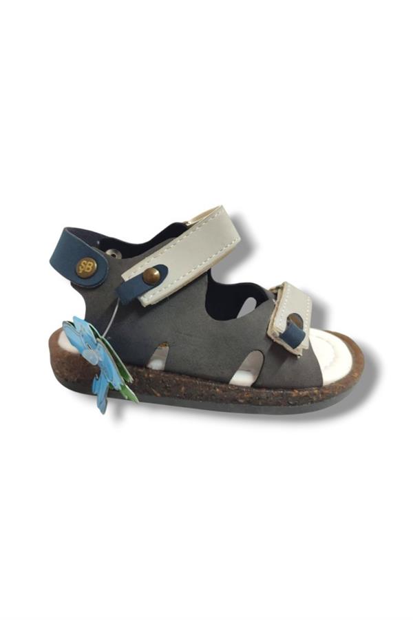 Şirinbebe 1654-20 Çift Cırt Tokalı Erkek Çocuk Sandalet Füme Gri 21-25