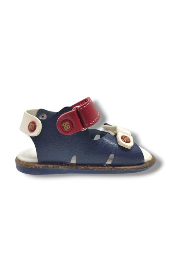 Şirinbebe 1693-20 Çift Cırt Tokalı Erkek Çocuk Sandalet Lacivert Kırmızı 18-20