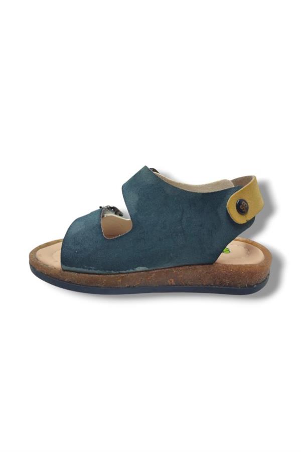 Şirinbebe 1725-20 2 Kemer Tokalı Erkek Sandalet Gri Sarı 21-25