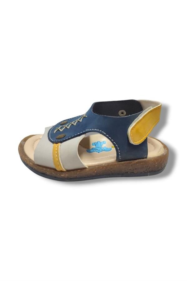 Şirinbebe 1731-20 Orta Dikişli Erkek Çocuk Sandalet Lacivert Sarı 21-25