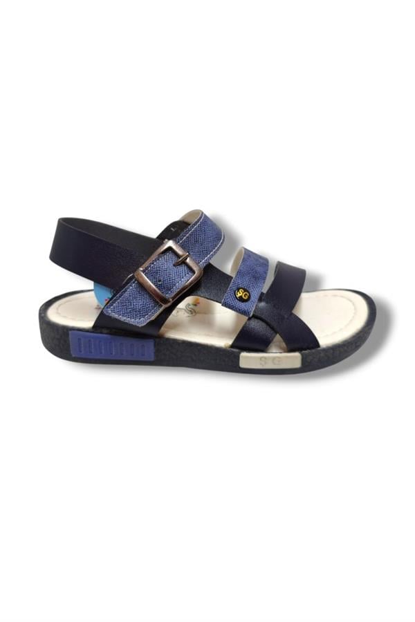 Şirinbebe 3002-20 Anatomik 3 Bant Kemer Tokalı Erkek Çocuk Sandalet Lacivert Mavi 31-36