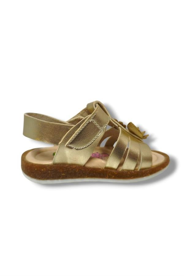 Şirinbebe 3066-20 Çift Çiçekli Cırtlı Kız Çocuk Sandalet