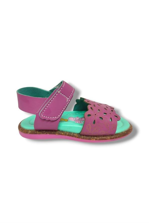 Şiringenç 1583-20 Anatomik Çiçek Desenli Kız Çocuk Sandalet Pembe 18-20