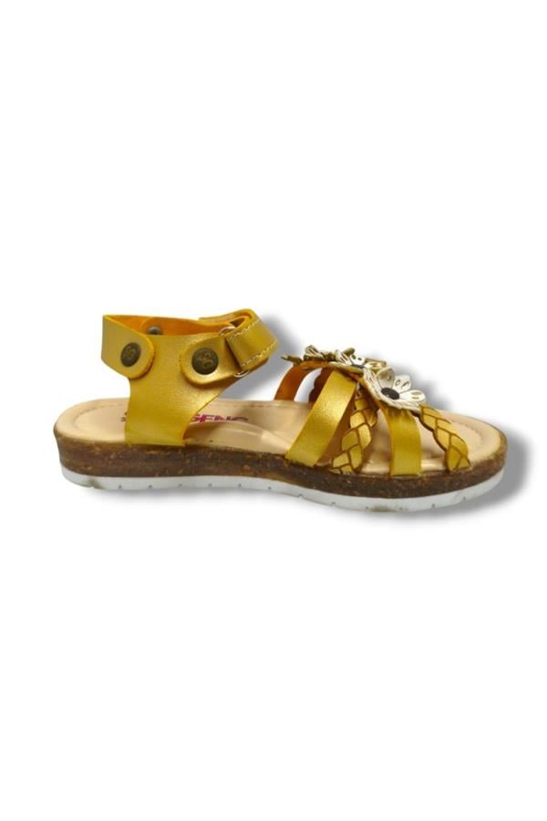 Şiringenç 3009-20 Çapraz Örgü Çiçekli Kız Çocuk Sandalet 26-30