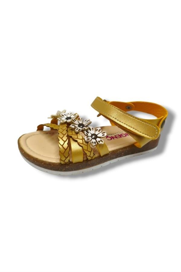 Şiringenç 3009-20 Çapraz Örgü Çiçekli Kız Çocuk Sandalet 26-30