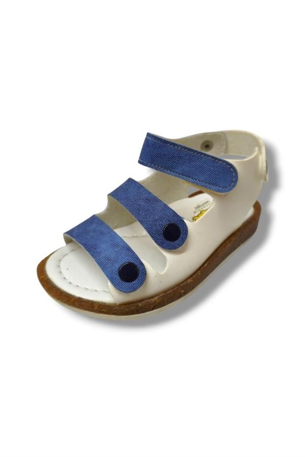 Şiringenç 3049-20 3 Bant Erkek Çocuk Sandalet Beyaz Mavi 21-25