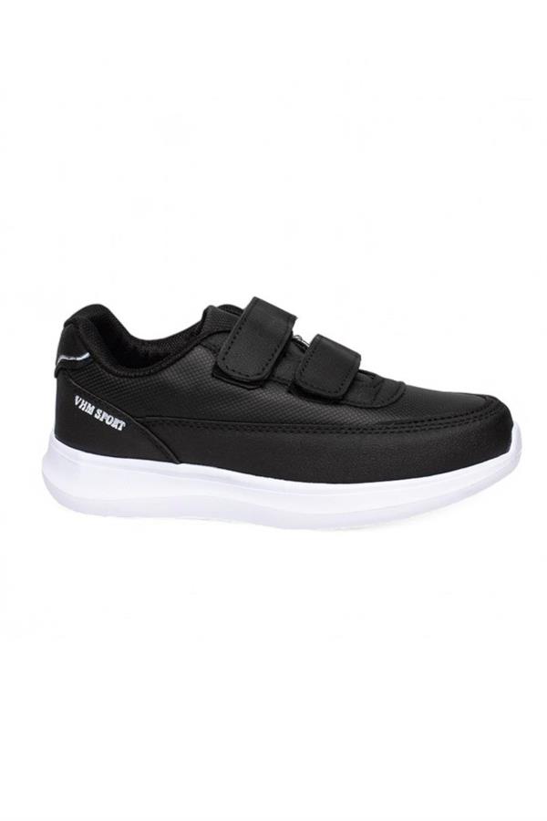 Vhm Sport 520-24 Deri Anatomik Cırt Bantlı Sneaker Siyah Beyaz 36-40