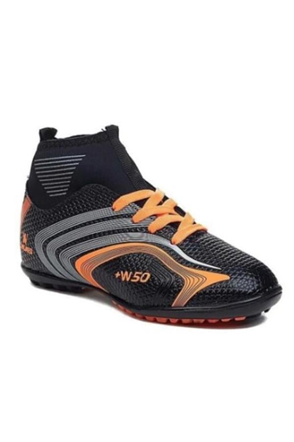 Walked 435-23 Tx Futbol Çocuk Çim Kramponu 31-35 Siyah Turuncu