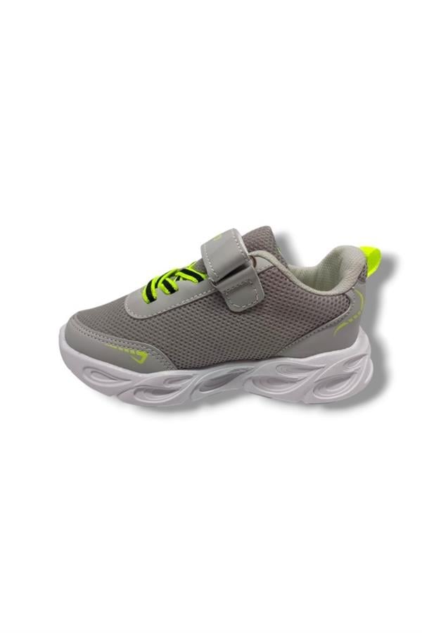 Wisco 069-25 Deri Anorak Işıklı Çocuk Sneaker Buz Füme Sarı 31-35