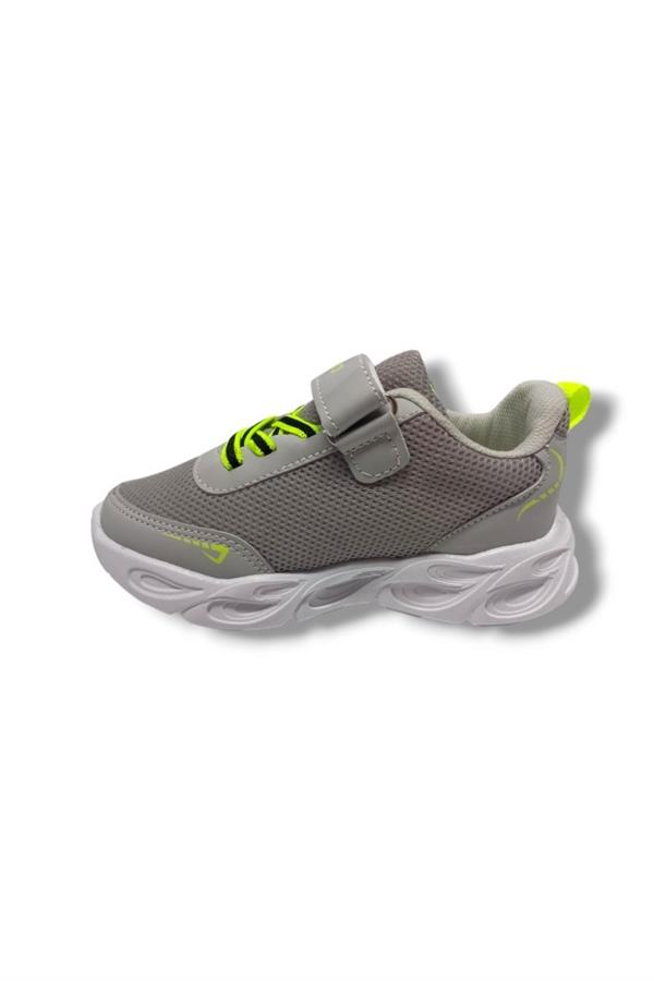 Wisco 069-25 Deri Anorak Işıklı Çocuk Sneaker Buz Füme Sarı 31-35