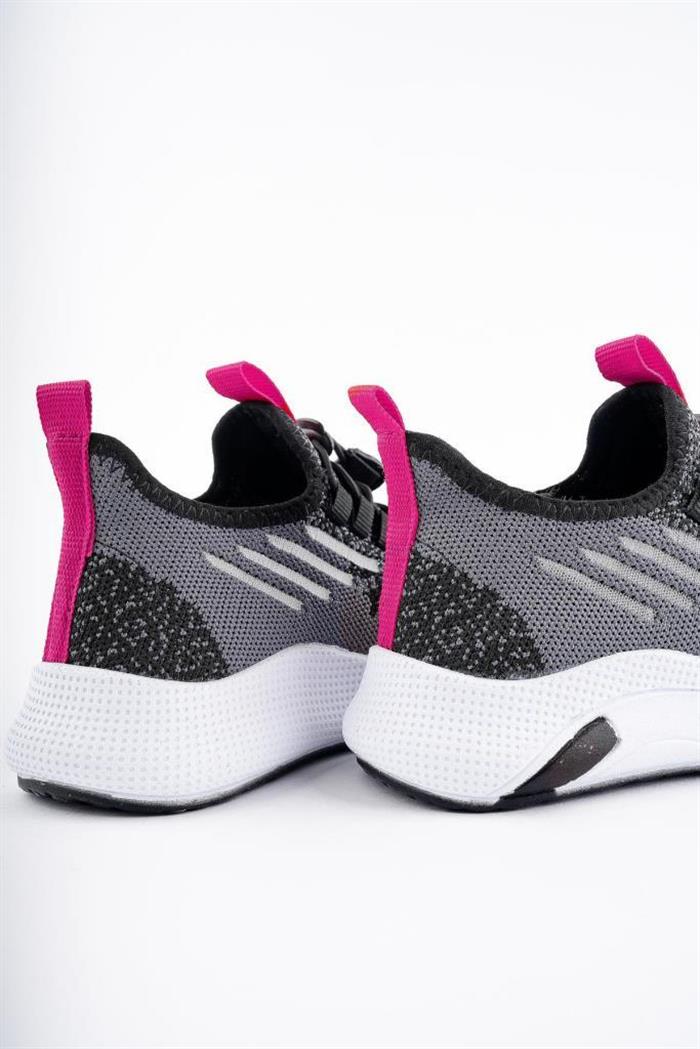 Tutinom 507-24 Triko Sneaker Kız Çocuk Ayakkabı Siyah Pembe 26-30