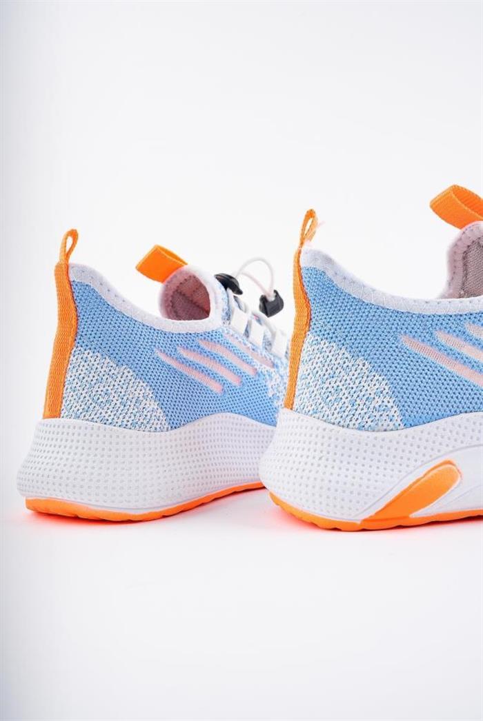 Tutinom 507-24 Triko Sneaker Kız Çocuk Ayakkabı Beyaz Oranj 31-35