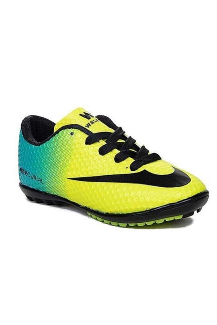 Walked 401-25 Çocuk Halı Saha Krampon Sarı Turkuaz 28-32
