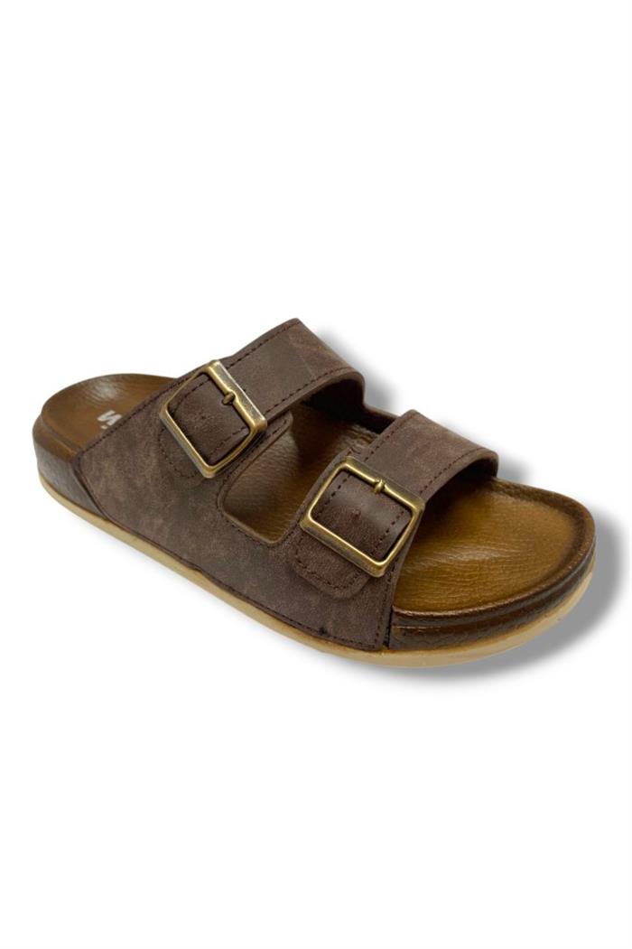 Witta 55203-25 Deri Çift Bant Anatomik Terlik 36-40