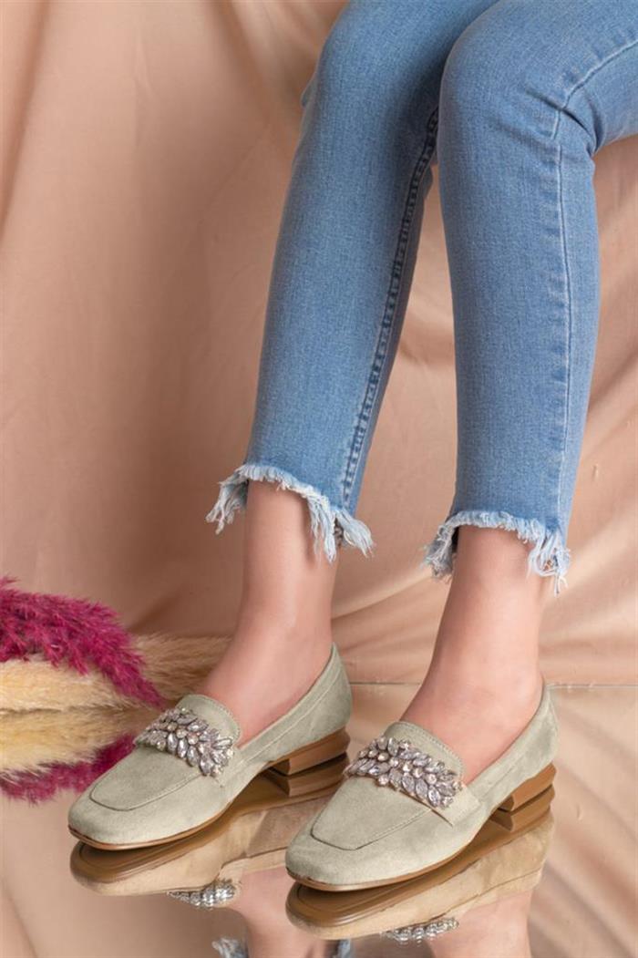 Yükseksoy 7267 Süet Trend Fashion Taşlı Kadın Ayakkabı