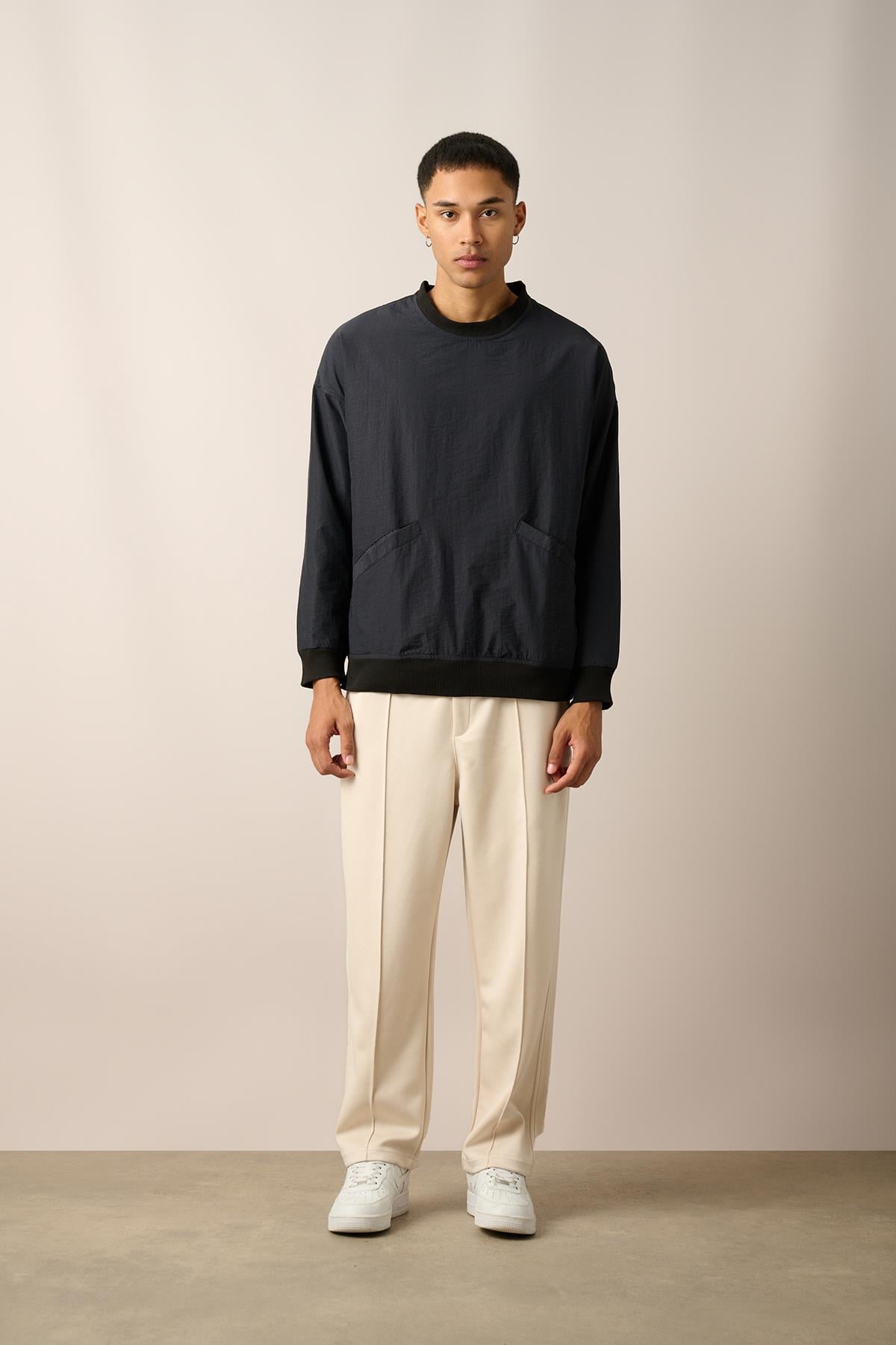R-2390 Etek Kol Ribanalı Astarlı Sweatshirt