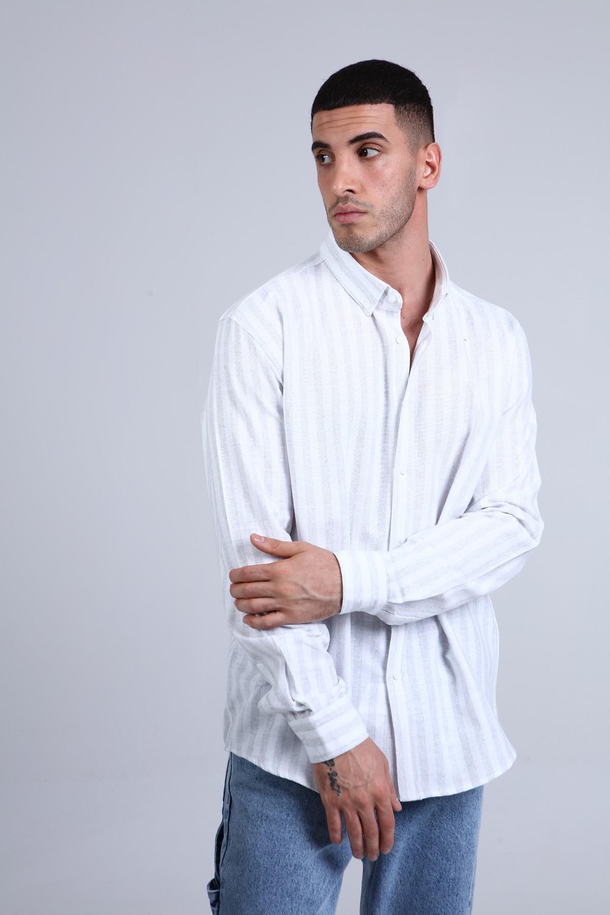 ERKEK ÇİZGİLİ GÖMLEK R-3263