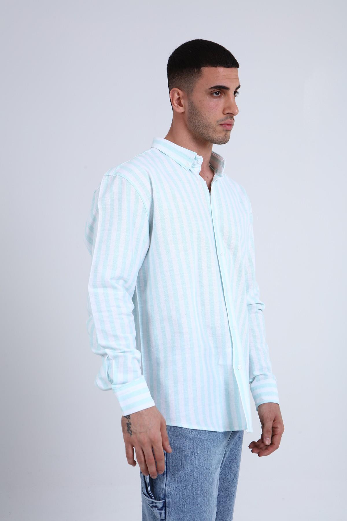 ERKEK ÇİZGİLİ GÖMLEK R-3263