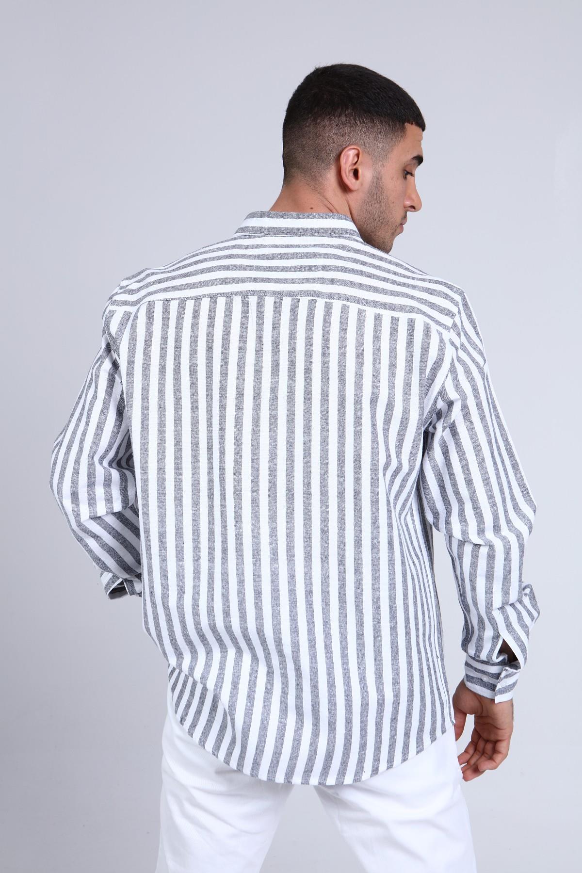 ERKEK ÇİZGİLİ GÖMLEK R-3263