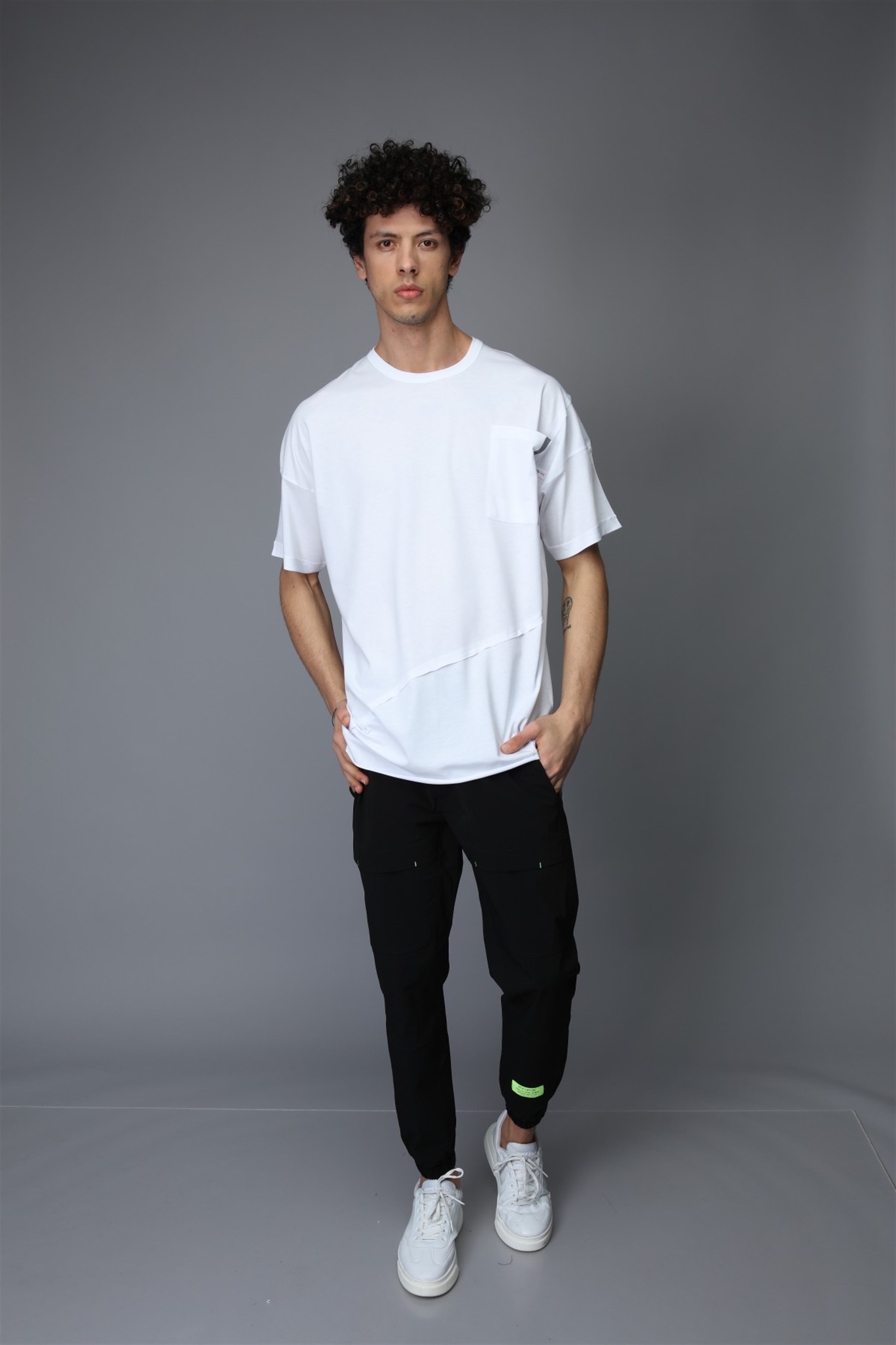 ERKEK OVERSIZE T-SHIRT REFLEKTÖR BASKILI R-5262