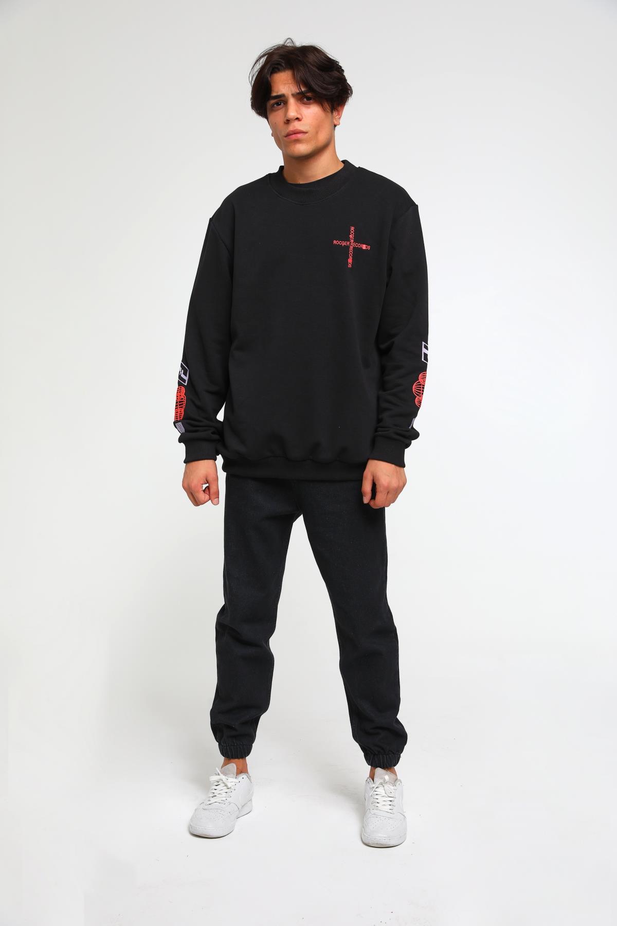 Four Fıfteen Yazı Detaylı Oversize Sweatshirt  R-3372