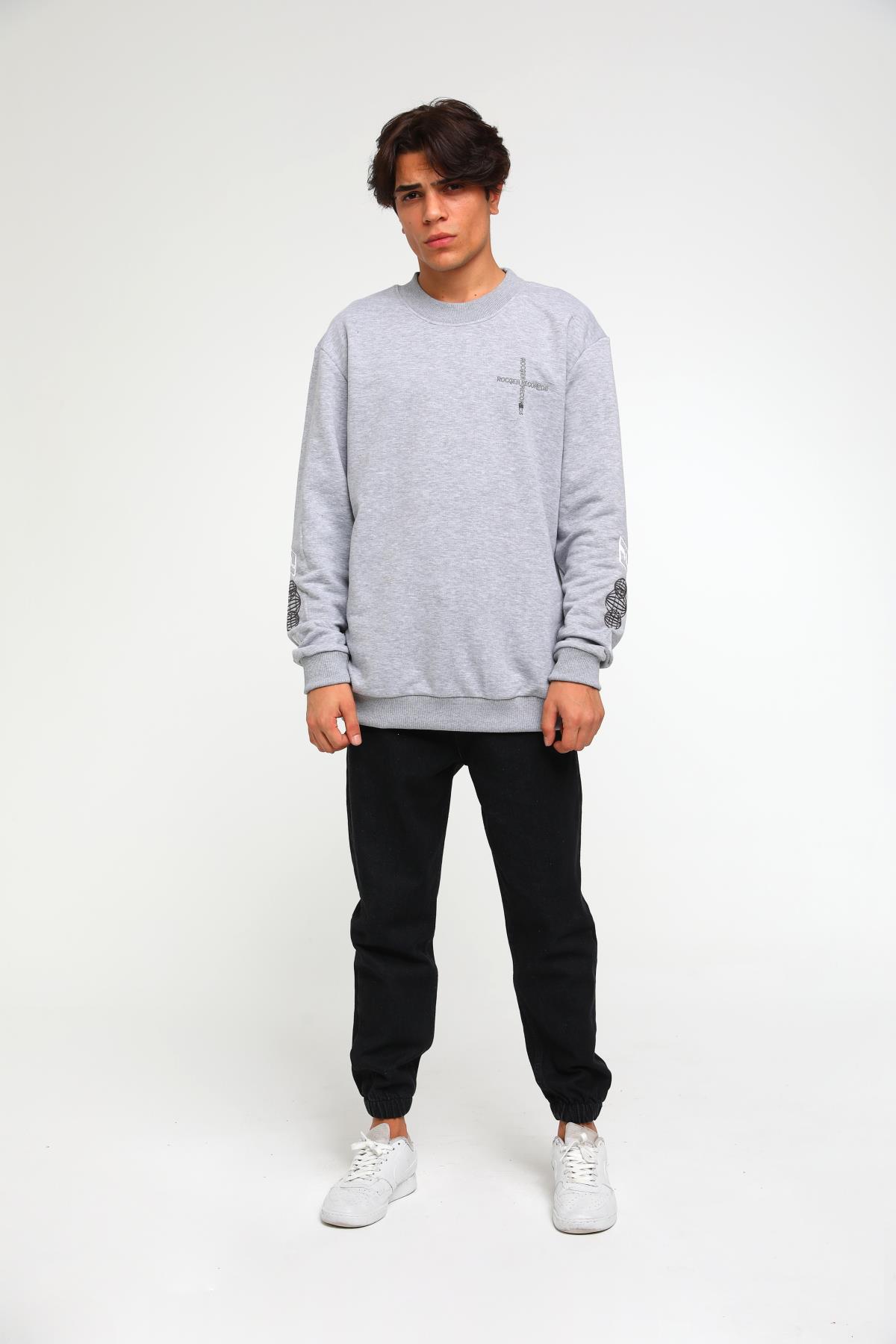 Four Fıfteen Yazı Detaylı Oversize Sweatshirt  R-3372