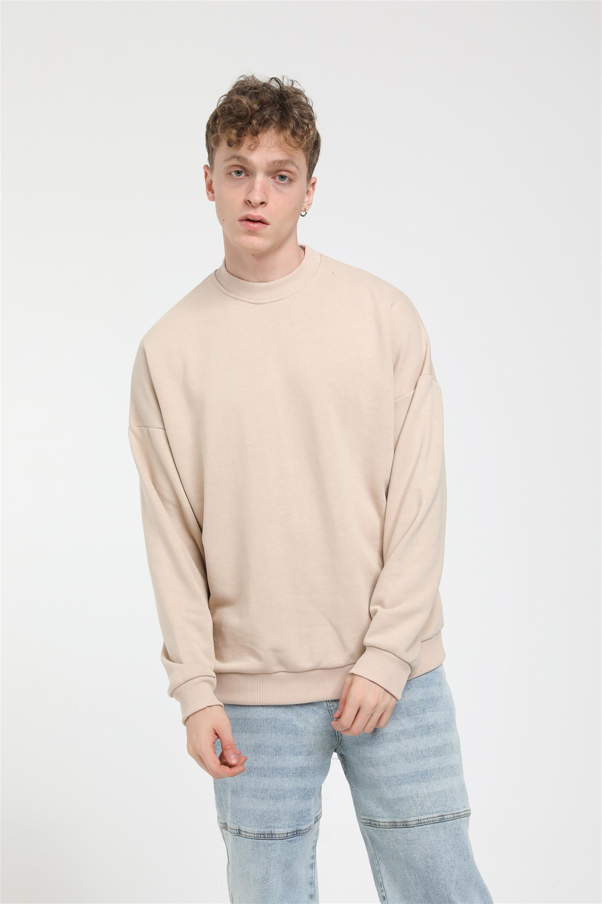 Oversize Basic Düz Sweat R-5466