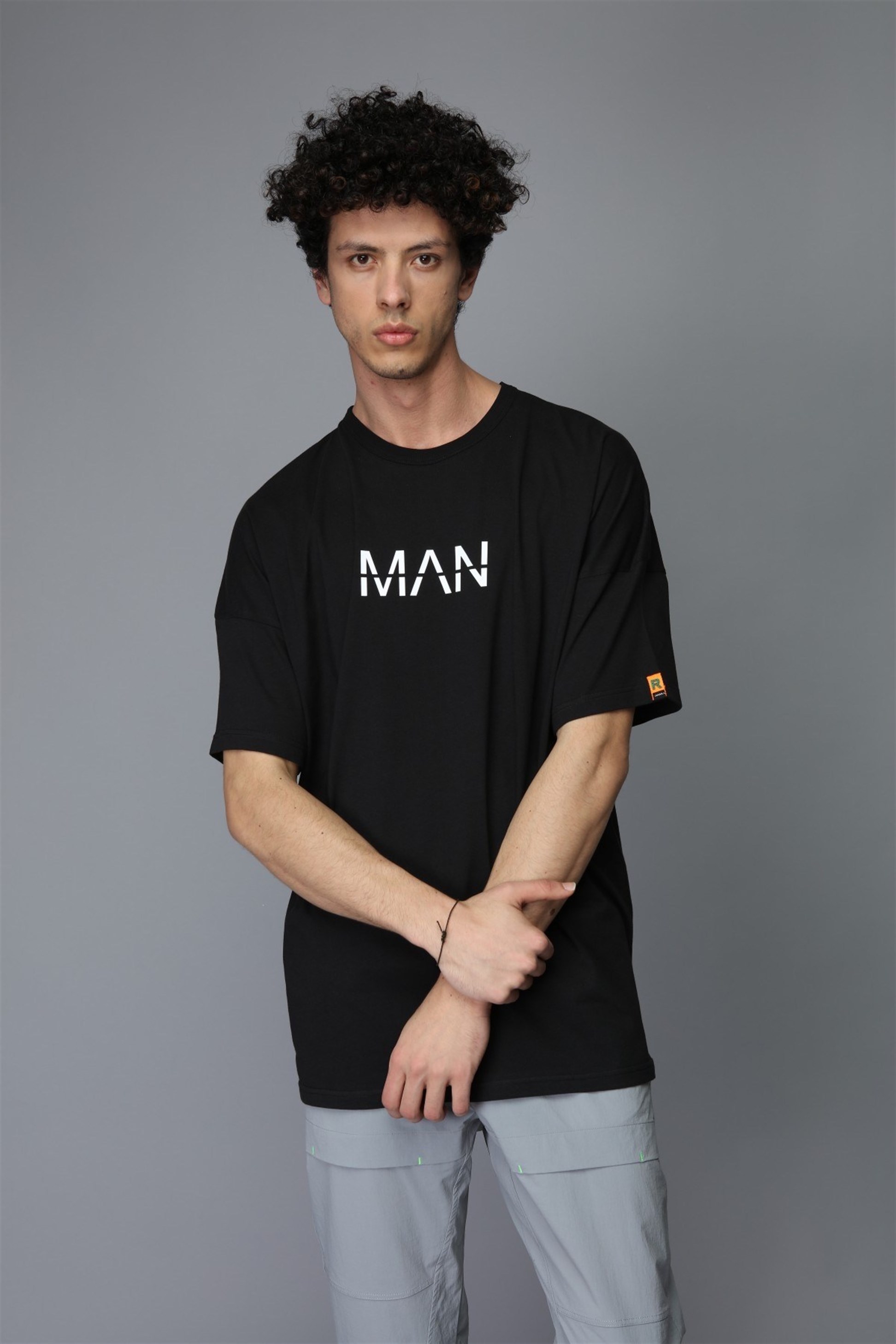 OVERSİZE MAN BASKILI T-SHİRT R-5265