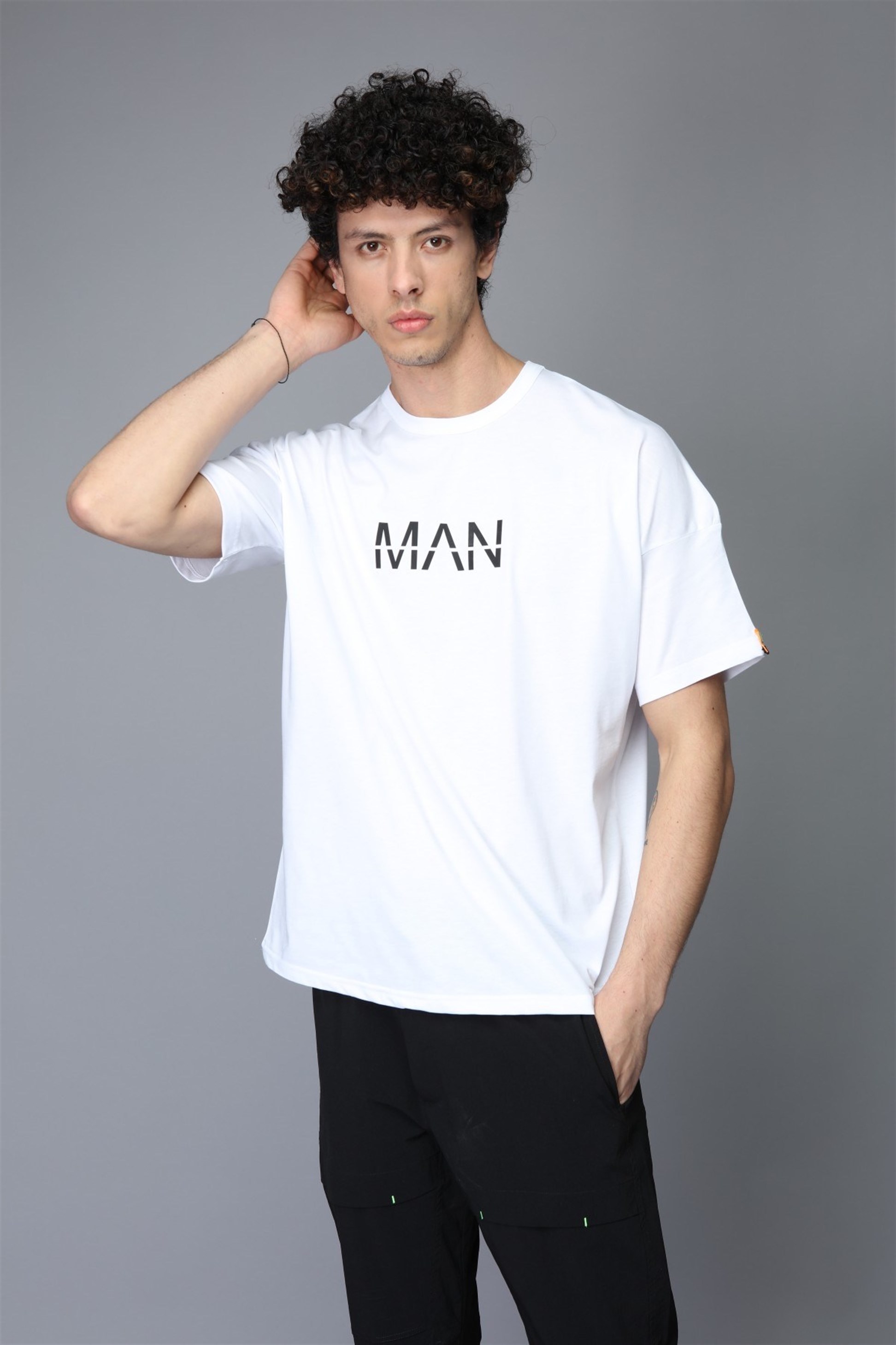 OVERSİZE MAN BASKILI T-SHİRT R-5265
