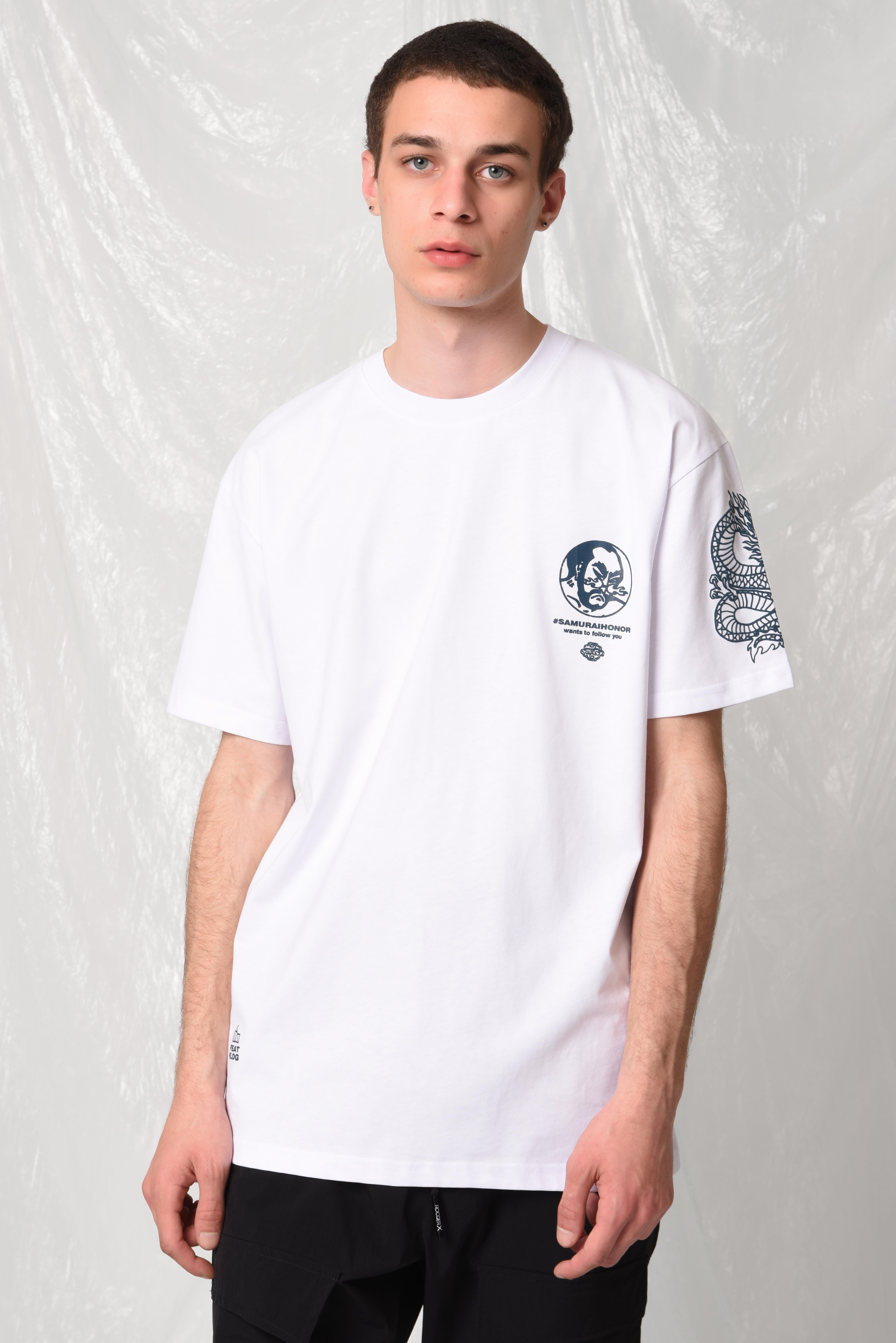 OVERSİZE SAMURAI HONOR BASKILI T-SHİRT R-5296