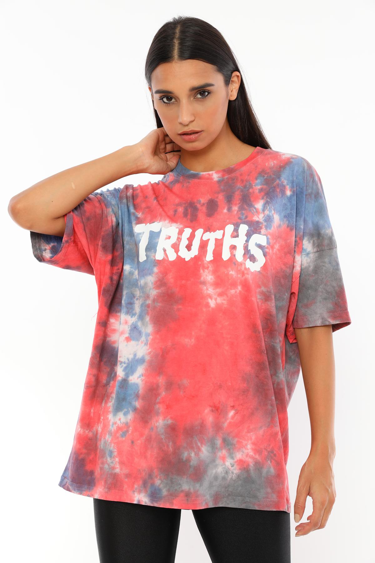 Q-5209 Trusths Yazı Baskılı Batik T-shirt