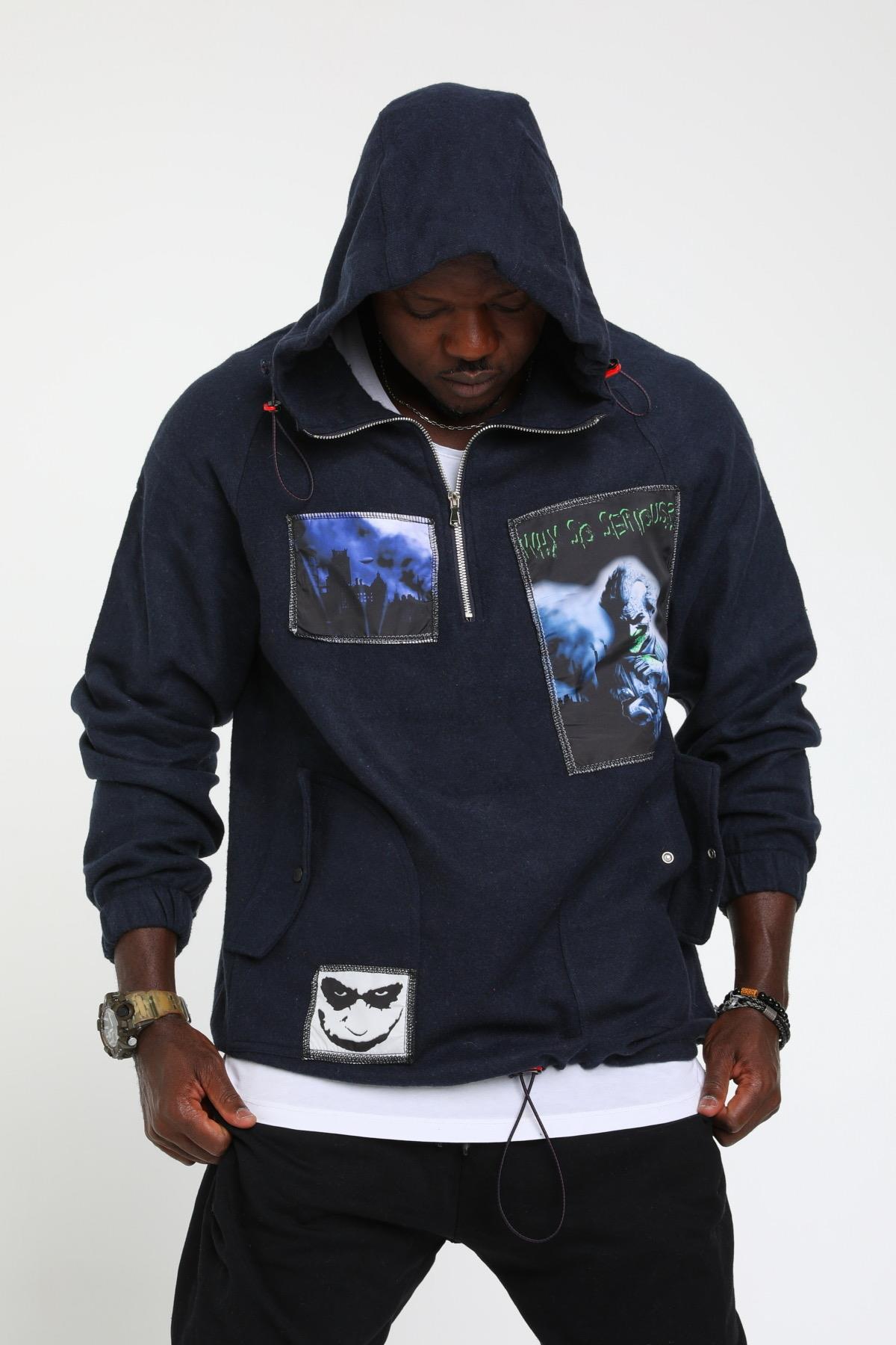 R- 1921 ÖNÜ ARKASI PEÇLİ KAPÜŞONLU KAŞE SWEAT