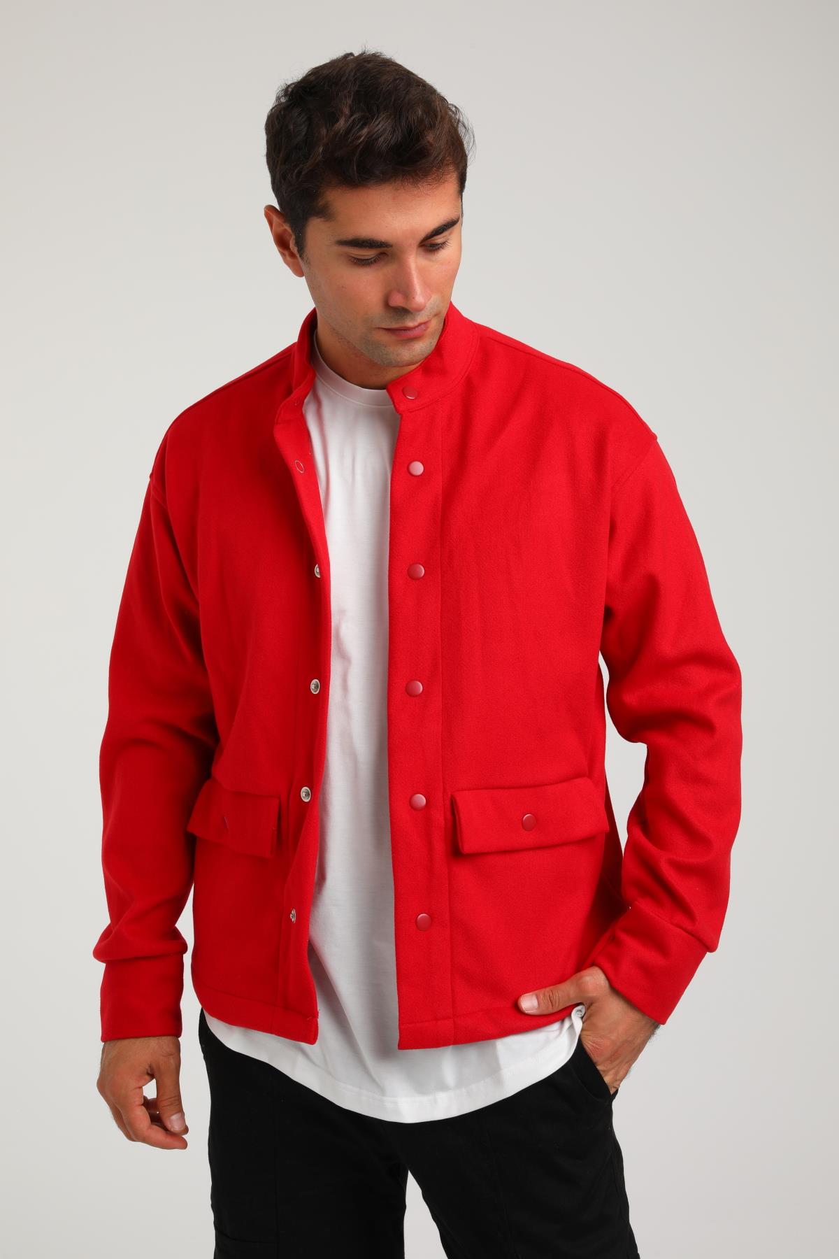 R-2373 Çift Cepli Çıt Çıtlı Kaşe Ceket
