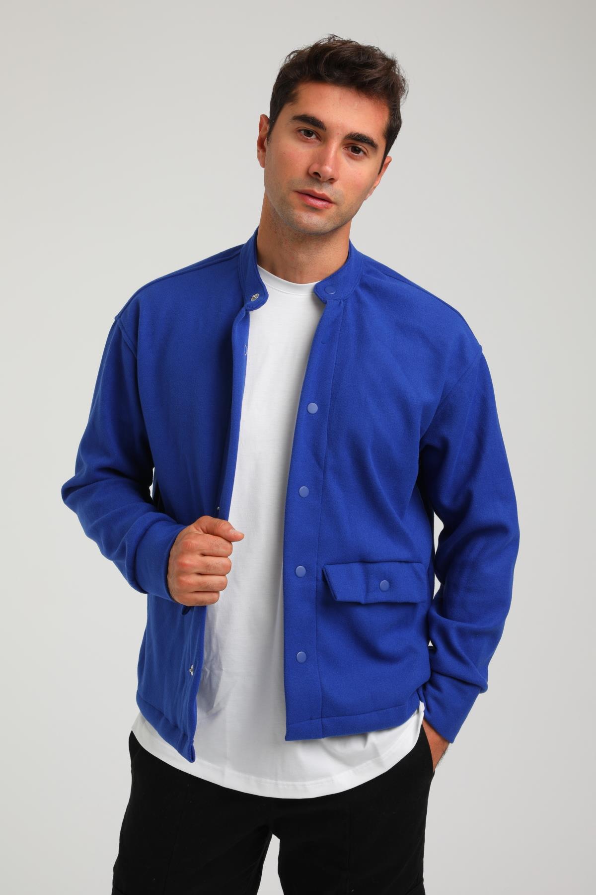 R-2373 Çift Cepli Çıt Çıtlı Kaşe Ceket