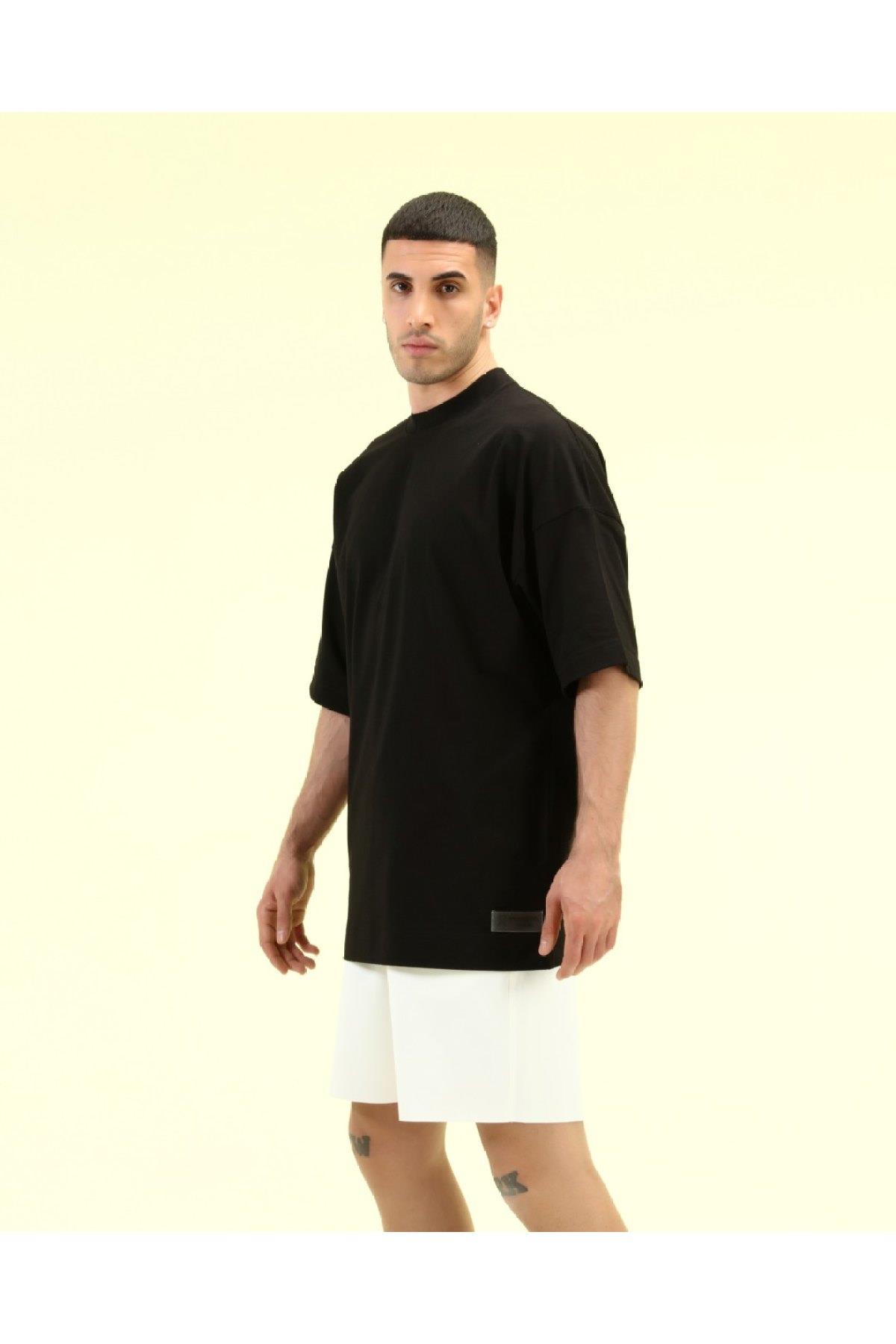 R-5274 OVERSIZE T-SHİRT YANLARI YIRTMAÇLI