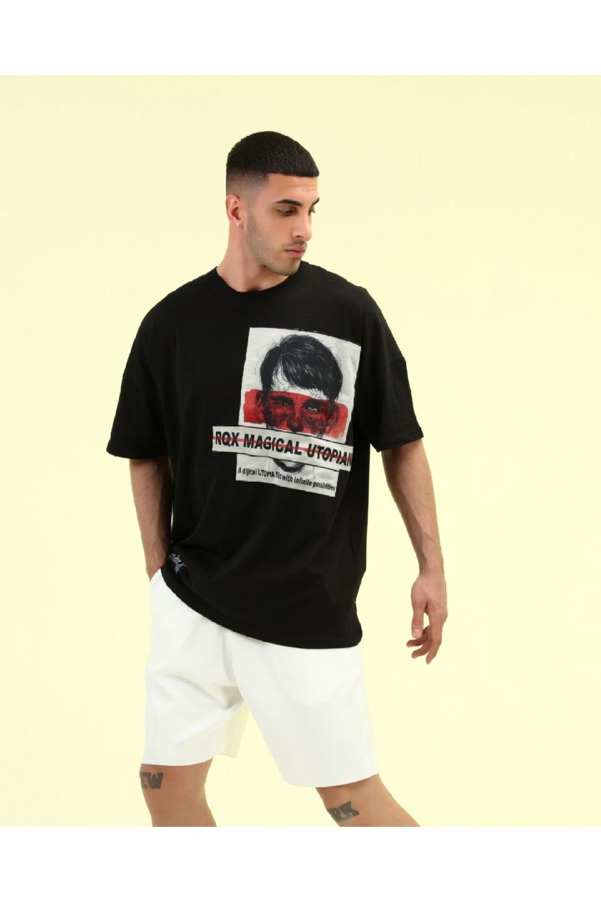 R-5283 OVERSİZE PATCHLİ T-SHİRT