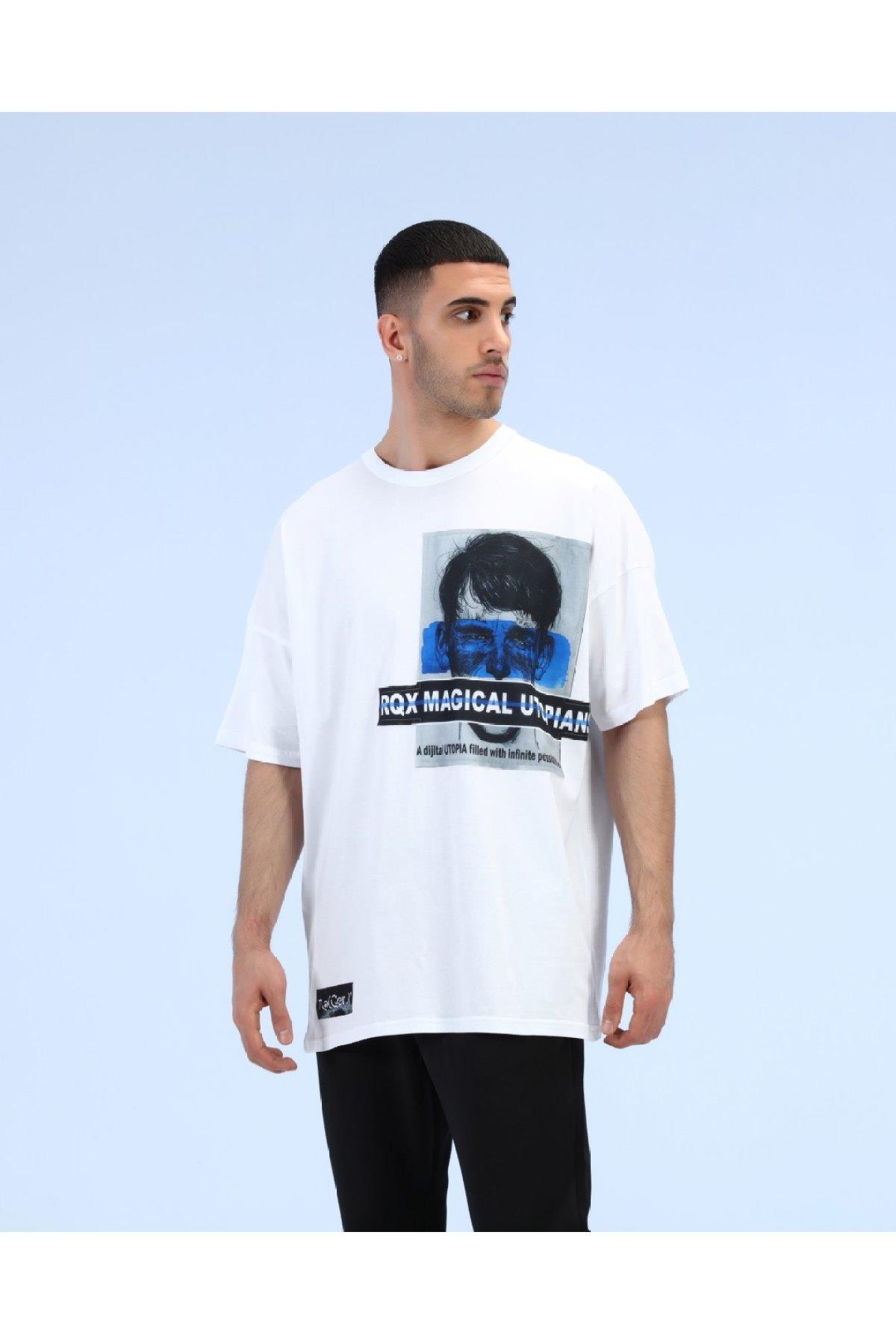 R-5283 OVERSİZE PATCHLİ T-SHİRT
