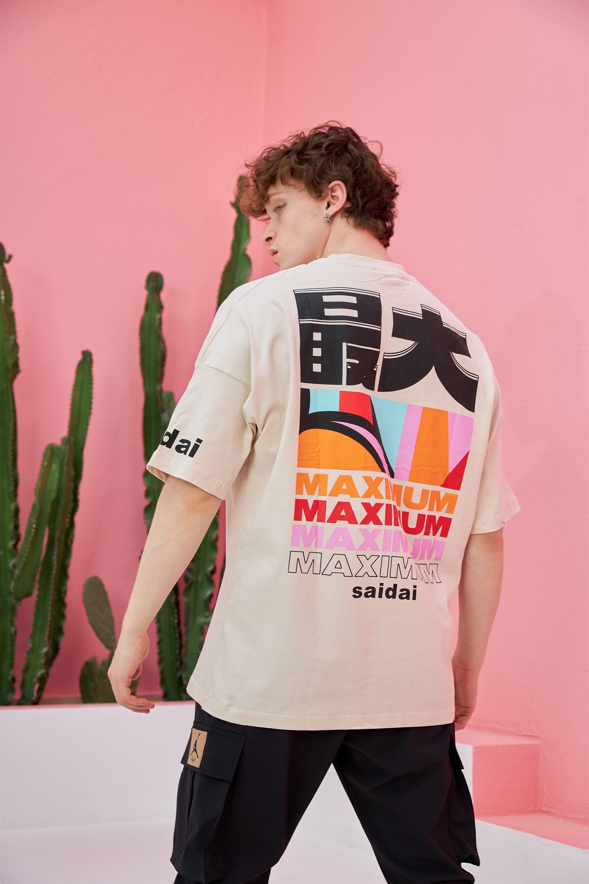 R-5555 Maximum Baskılı Oversize T-shirt