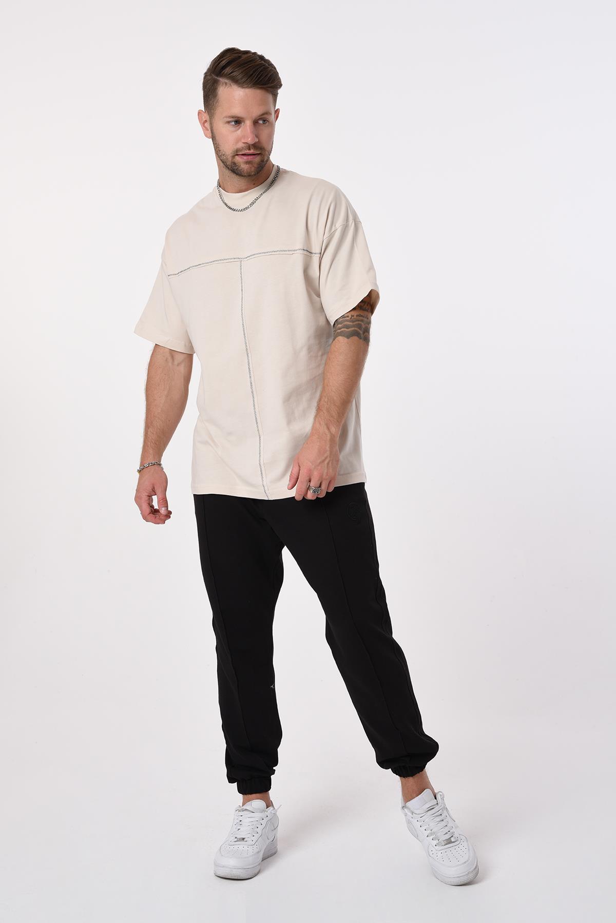 R-5592 Kroşeta Nakışlı Dverıze Oversize Tshirt