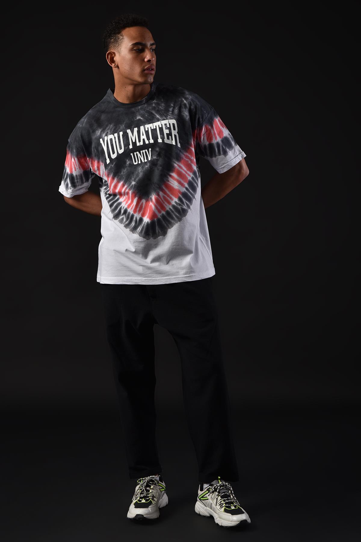 R-5652 Bisiklet Yaka You Matter Univ Baskılı Batik T-shırt