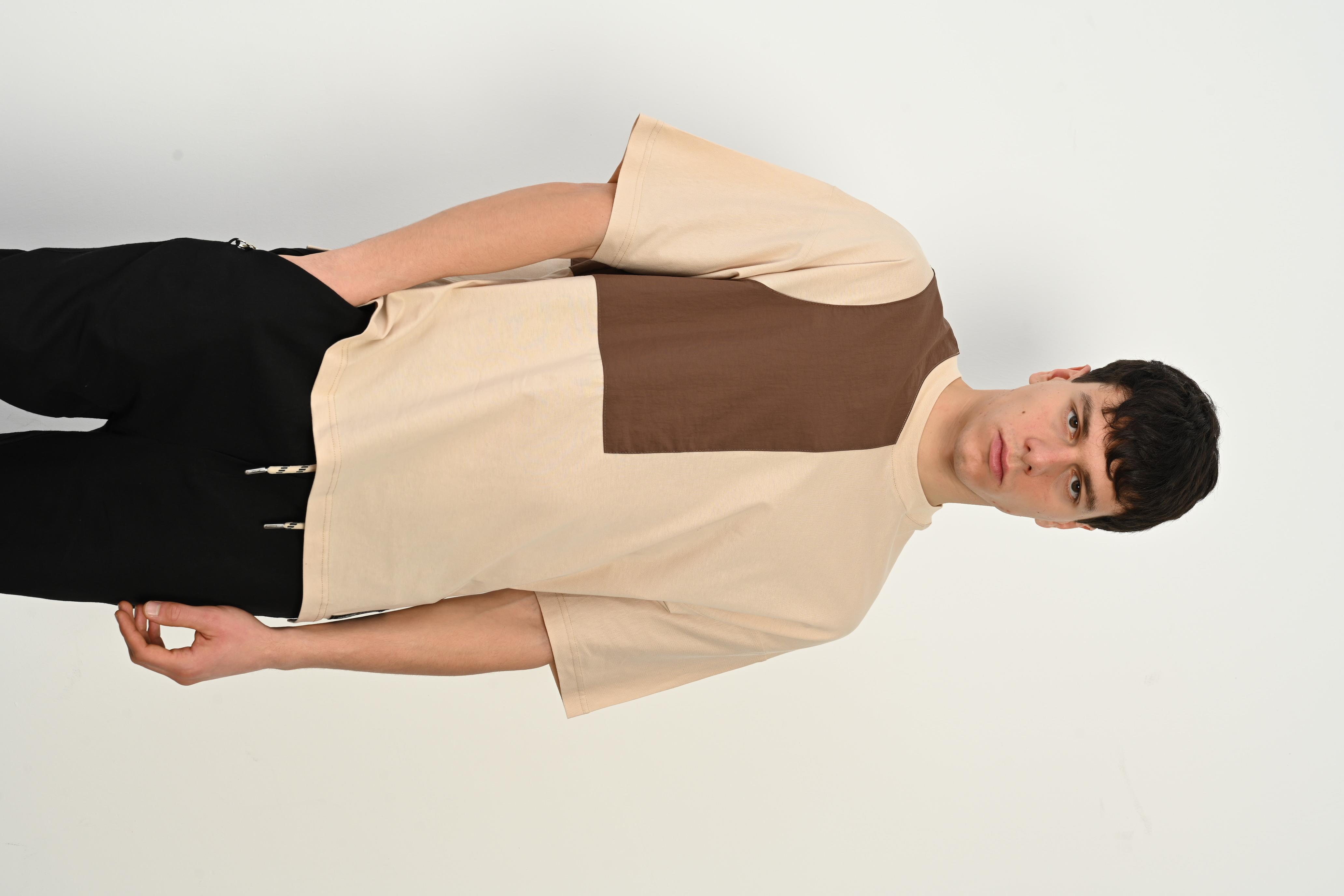 R-5765 Paraşüt Garni Detaylı Oversize Süprem Tişört