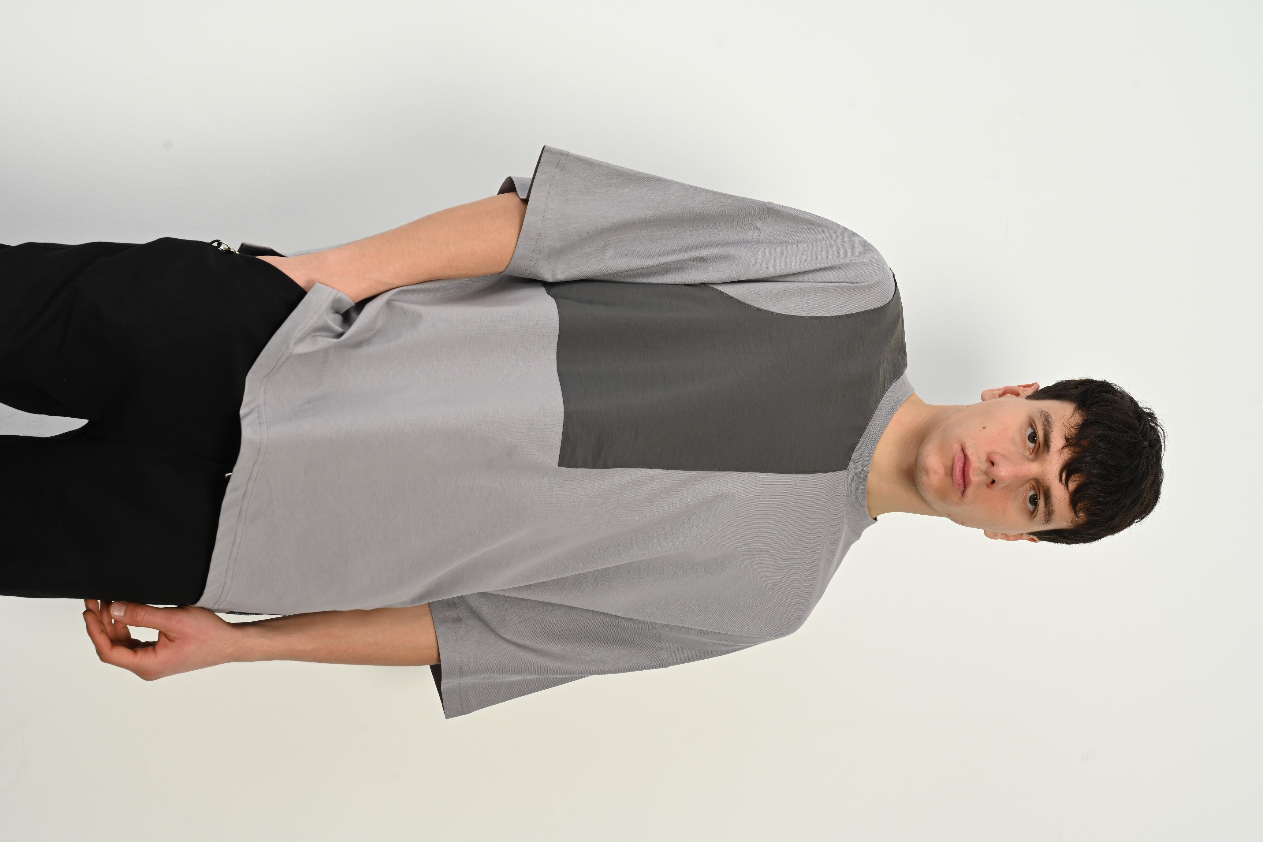 R-5765 Paraşüt Garni Detaylı Oversize Süprem Tişört