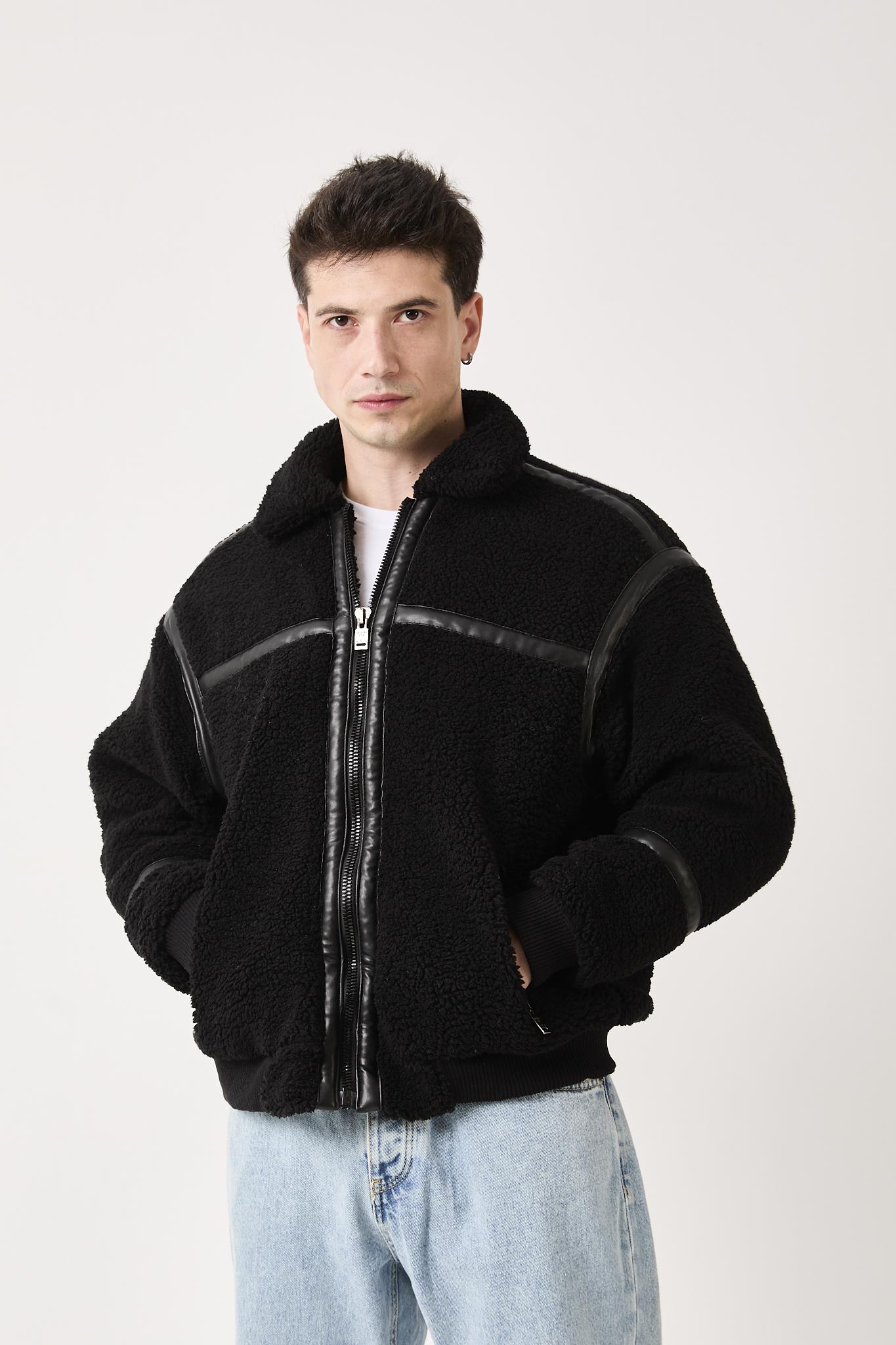 T-5822 Biye Detaylı Peluş Mont
