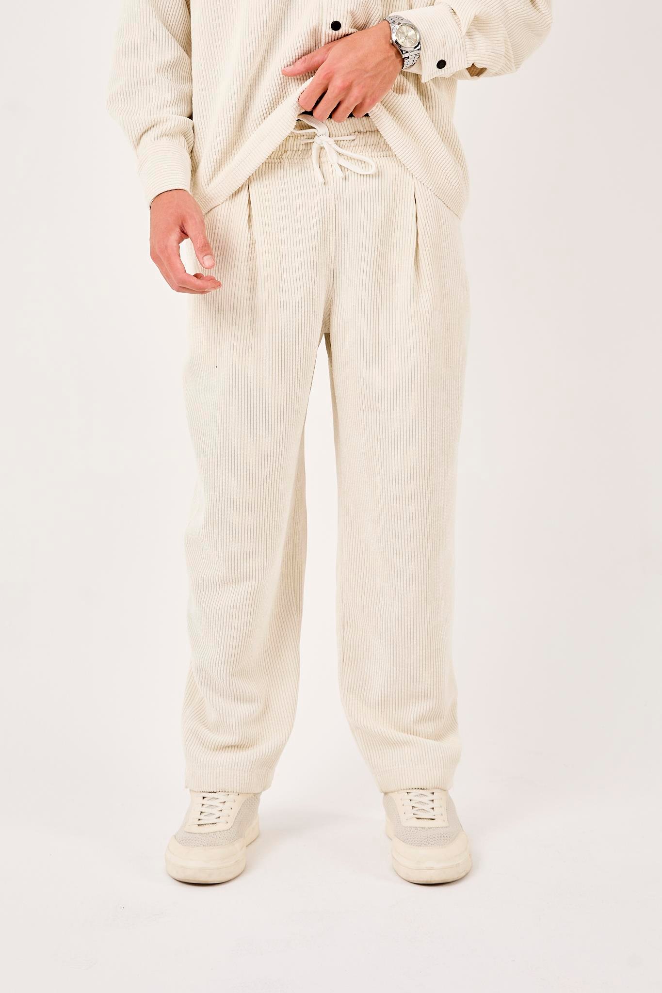 X-1004 Bel Lastikli Fitilli Kadife Pantolon