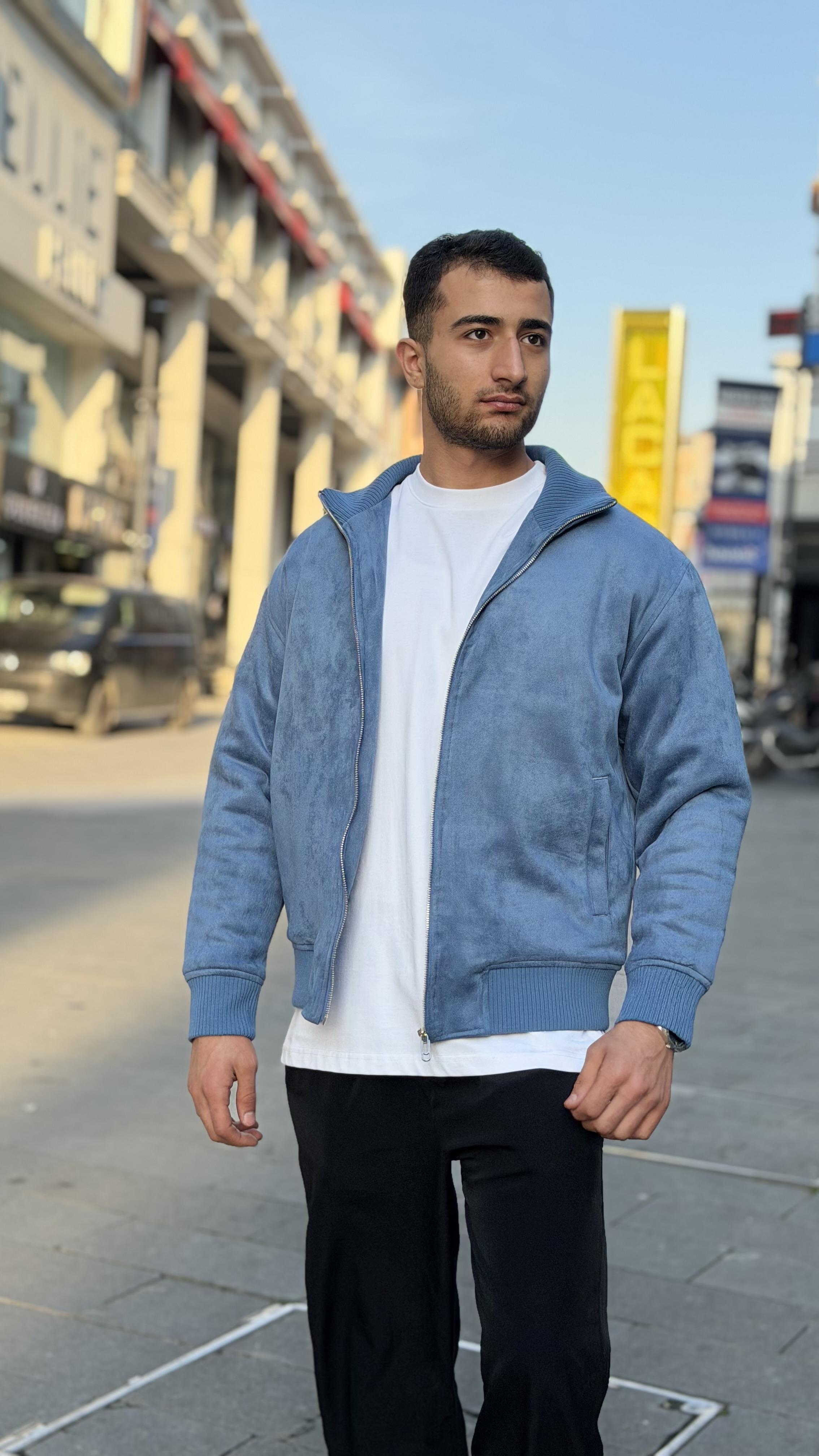 X-2021 Ribanalı İçi Kapitone Süet Mont