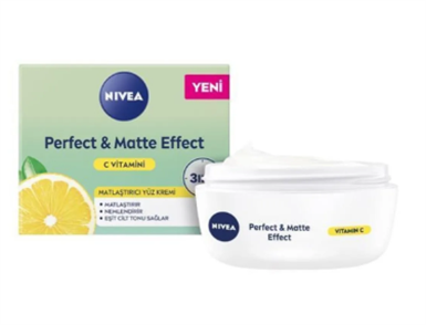 Nivea Face Care Perfect&Matte Effect Krem 50ml C Vitamini NIVEA FACE CARE Nemlendirici Leke Giderici Cilt Serumu için -TShop