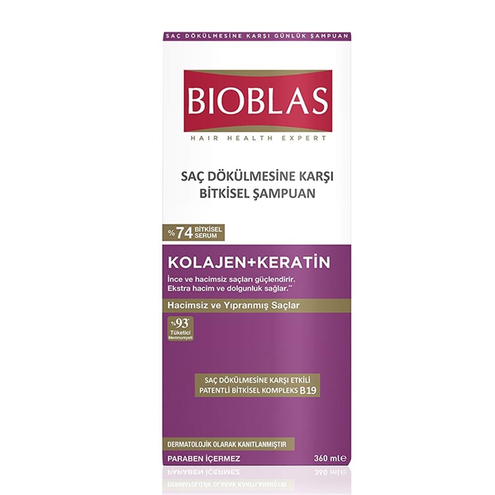 Bioblas Şampuan - Saç Dökülmesine Karşı Hacim Etkili Collagen-Keratin Özlü  360 ml | Tshop