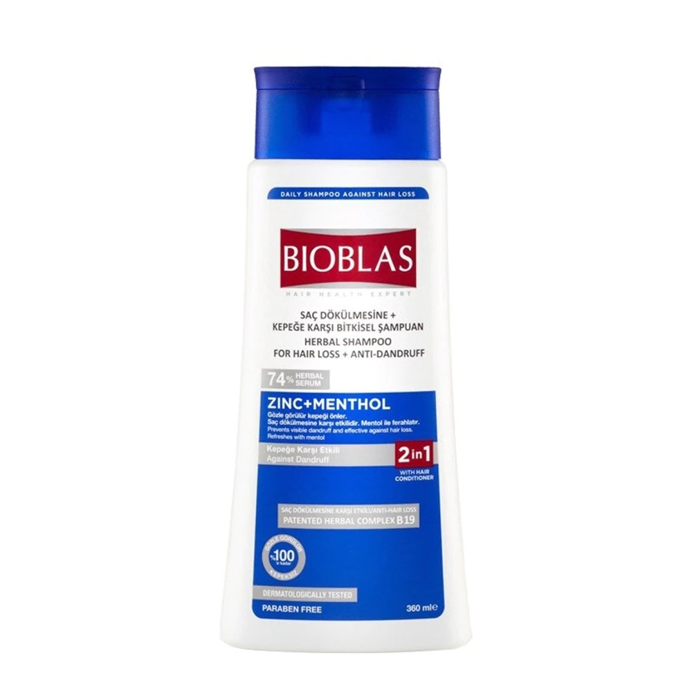 Bioblas Şampuan Çinko + Mentol Saç Dökülmesi & Kepeğe Karşı Etkili 360 ml |  Tshop