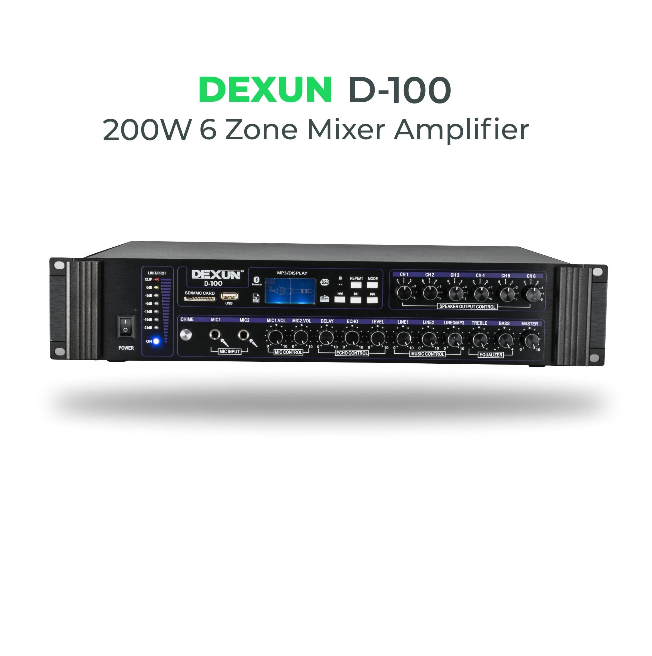 Dexun D-100 6 BÖLGE 200W/100V HAT TRAFOLU MİKSER AMFİ